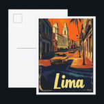 Lima Peru Vintage Reise Illustration Postkarte<br><div class="desc">Lima Peru Art Vintage Reiseanschauung</div>