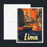 Lima Peru Vintage Reise Illustration Postkarte<br><div class="desc">Lima Peru Art Vintage Reiseanschauung</div>