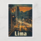 Lima Peru Vintage Reise Illustration Postkarte (Vorderseite)