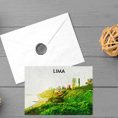 Lima Peru Wasserfarbenpanorama-Aussicht Postkarte