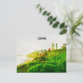 Lima Peru Wasserfarbenpanorama-Aussicht Postkarte (Stehend Vorderseite)