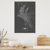 Lima, Peru (weiß auf schwarz) Poster (Küche)