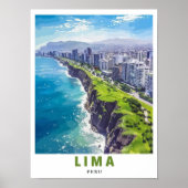 Lima Poster - Miraflores Cliffs Art - Lima Peru Ar (Vorne)