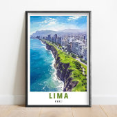 Lima Poster - Miraflores-Klippen Kunst - Lima Peru