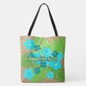 Limahuli Garden Hawaiian Floral Beach Bag - Turq Tasche (Rückseite)