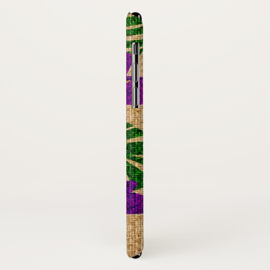 Limahuli Garten-Imitat-Gras-Stoff im Veilchen Case-Mate iPhone Hülle (Hinten/Links)