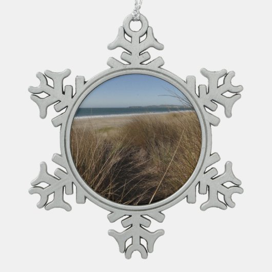 Limantour Beach am Point Reyes National Seashore I Schneeflocken Zinn-Ornament (Vorderseite)
