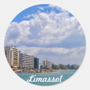 Limassol - berühmte Stadt im Süden Zyperns Runder Aufkleber