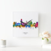 Limassol Zypern Skyline Quadratische Wanduhr (Zuhause)