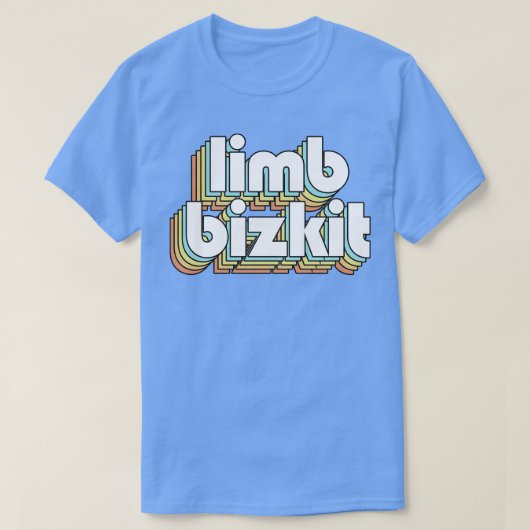 Limb Bizkit Retro Rainbow Typografie verblasst T-Shirt (Design vorne)
