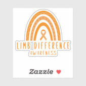 Limb-Unterschied Orange-Regenbogen-Aufkleber Aufkleber (Blatt)