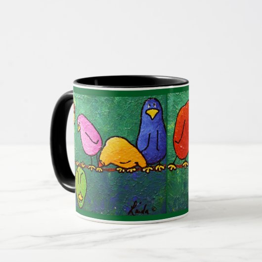 LimbBirds "Feelin unten?" Kaffeetasse (Vorderseite Links)
