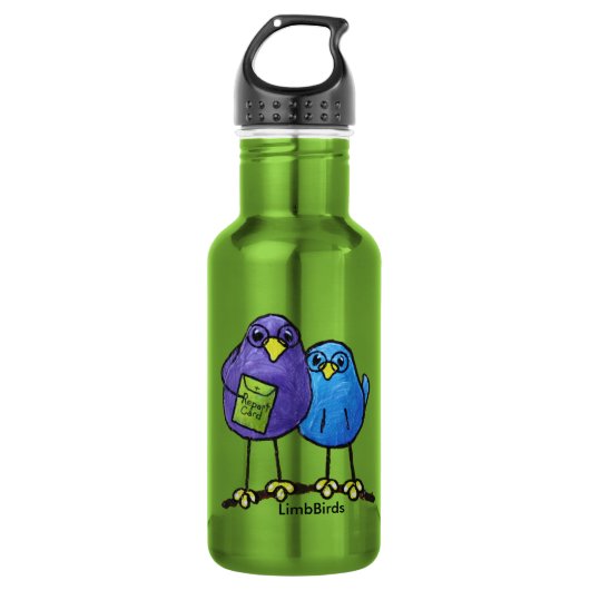 LimbBirds kundenspezifische Wasser-Flasche (18 Edelstahlflasche (Vorderseite)