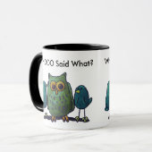 LimbBirds Schwarzes 11 Unze-Wecker-Tasse Tasse (Vorderseite Links)