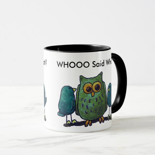 LimbBirds Schwarzes 11 Unze-Wecker-Tasse Tasse (VorderseiteRechts)