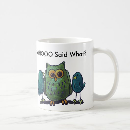 LimbBirds Schwarzes 11 Unze-Wecker-Tasse Tasse (Rechts)