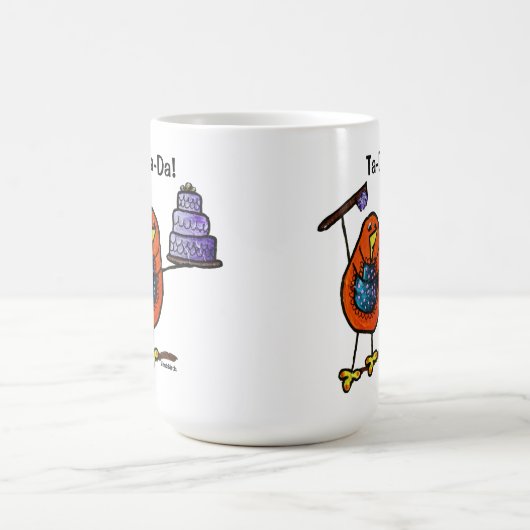 LimbBirds Schwarzes 15 Unze-Wecker-Tasse Tasse (Mittel)
