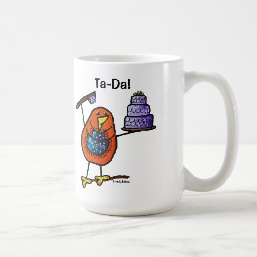 LimbBirds Schwarzes 15 Unze-Wecker-Tasse Tasse (Rechts)