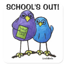 LimbBirds Square Sticker, glänzend