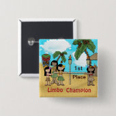Limbo Luau Geburtstagsparty - Limbo Champion Button (Vorne & Hinten)