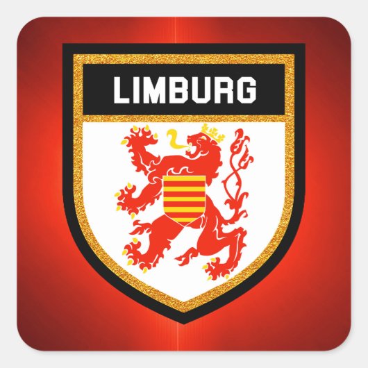 Limburg Flag Quadratischer Aufkleber (Vorderseite)