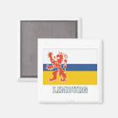 Limburg-Flagge mit Namen Magnet (Vorderseite/Rückseite)
