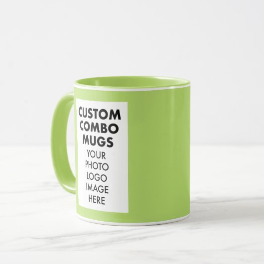 Lime 4:6 Bilderrahmen 2 x Foto Custom Combo Tasse (Vorderseite Links)
