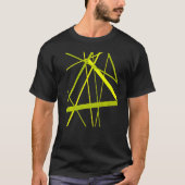 Lime And Green Geometric Strips Cut Out Pattern T-Shirt (Vorderseite)
