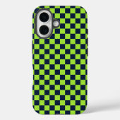 Lime and navy checkerboard pattern Case-Mate iPhone hülle (Rückseite)