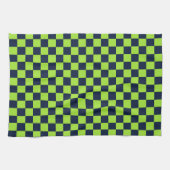 Lime and navy checkerboard pattern geschirrtuch (Horizontal)