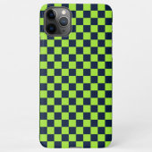Lime and navy checkerboard pattern iPhone hülle (Rückseite)