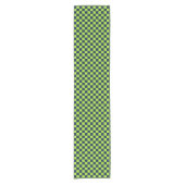 Lime and navy checkerboard pattern kurzer tischläufer (Vorderseite)