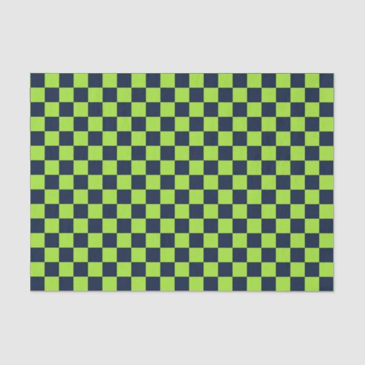 Lime and navy checkerboard pattern seidenpapier (Vorderseite)