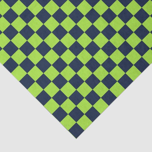 Lime and navy checkerboard pattern seidenpapier (Ausschnitt)