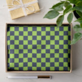 Lime and navy checkerboard pattern seidenpapier (Geschenk)