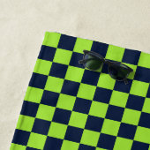 Lime and navy checkerboard pattern strandtuch (Beispiel)