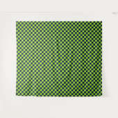 Lime and navy checkerboard pattern wandteppich (Vorderseite (Horizontal))