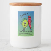 Lime and Pepper Pals Funny Cartoon Lime Pickles Lebensmitteletikett (Vorderseite)