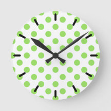 Lime and white polka dots