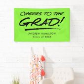 Lime Cheers to the Grad Personalized Graduation Banner (Insitu)
