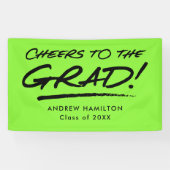 Lime Cheers to the Grad Personalized Graduation Banner (Horizontal)
