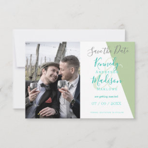 Lime geometrische großartige minimalistische Hochz Save The Date