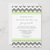 Lime Gray Chevron Bridal Lunch Invitation Cards Einladung (Rückseite)