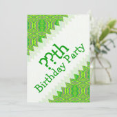 Lime Green 60's Retro Fraktal Geburtstag Einladung (Stehend Vorderseite)