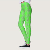 Lime Green Abstrakt Black Leggings (Links)