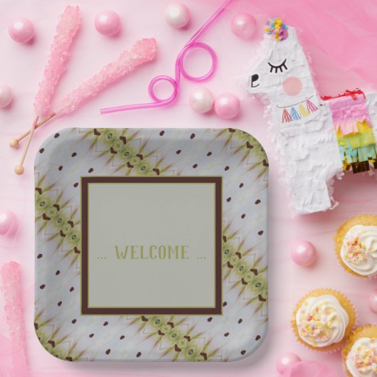 Lime Green akzentriert Pappteller (Party)