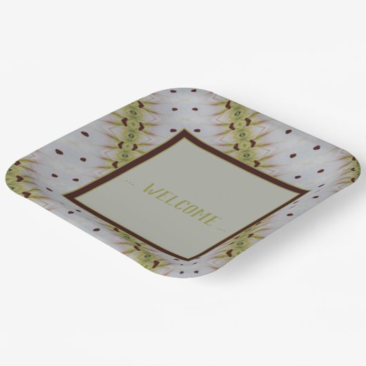 Lime Green akzentriert Pappteller (Gewinkelt)