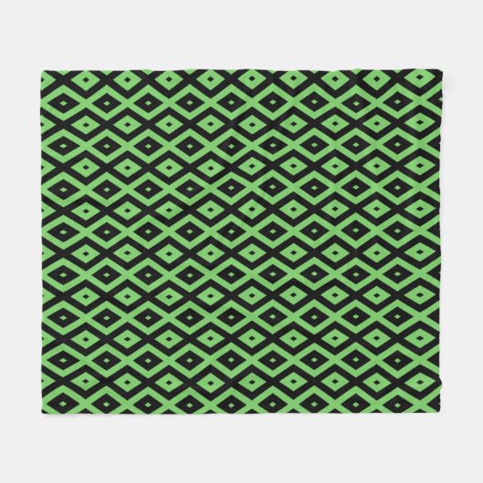 Lime green and black diamond pattern fleecedecke (Vorderseite (Horizontal))
