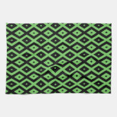 Lime green and black diamond pattern geschirrtuch (Horizontal)