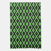 Lime green and black diamond pattern geschirrtuch (Vertikal)